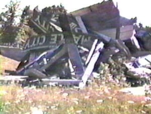 Maple City Drive-In demolition, photo shot by Daryl Burgess.