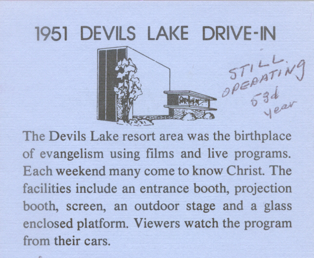 a photo clip from a Drive-In Ministries brochure