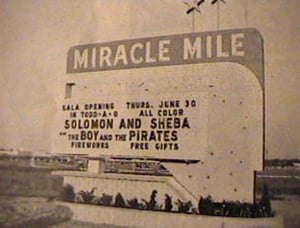 Miracle Mile marquee from the October 17, 1960 issue of Boxoffice magazine