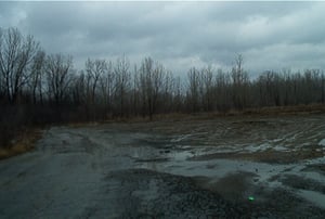 Miracle Mile drive-in bulldozed to make room for another much needed vacant lot photo taken 3-9-02