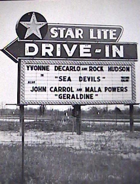 Starlite Drive-In marquee, from the 1953 Theatre Catalog.
