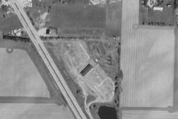 TerraServer image.  Footprint and driveway remain plus faint ramps.