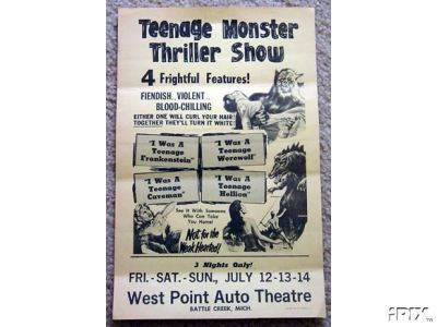 Early 1960's monster movie marathon handbill.