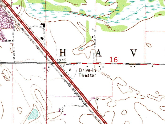 Topo map of 10-High Drive-in