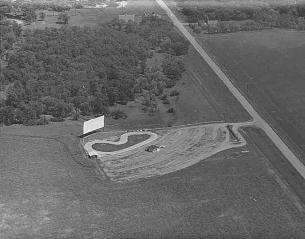 Aerial view of outdoor movie theater. Part of Mart collection, courtesy of the Minnesota Historical Society.