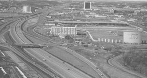 Picture from air 1974 of the Fance Avenue Drive-In