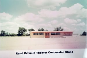Rand Drive-In Theatre concession building.