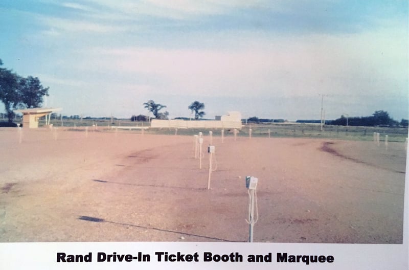 Rand Drive-In Theatre ticket booth and marquee