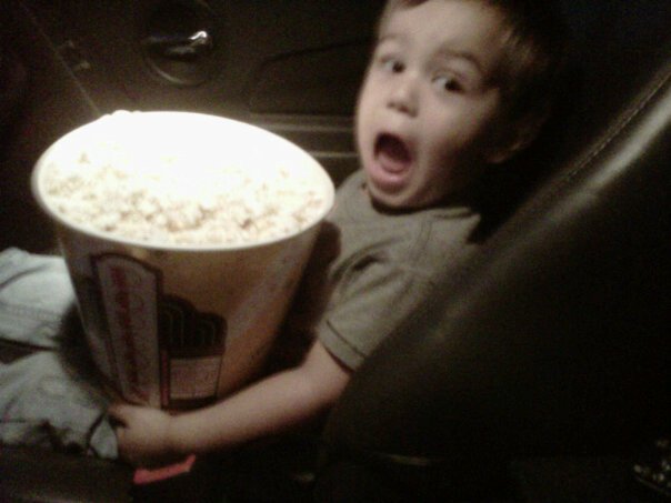1st time at the Drive-In.  You think this little guy is happy