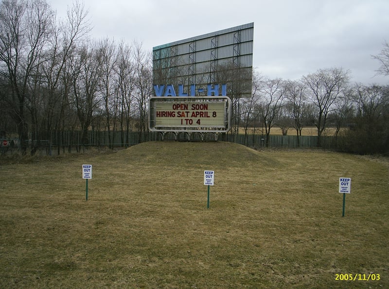 Marquee of the Vali-Hi Drive-in on I-94 West in Lake Elmo, MN