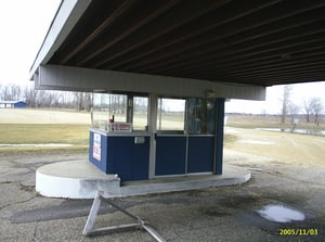 Close-up of ticket booth at Vali-Hi