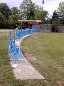 Front row with permanent outdoor seating