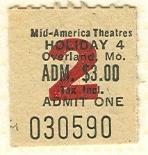 Holiday 4 ticket stub Overland, MO