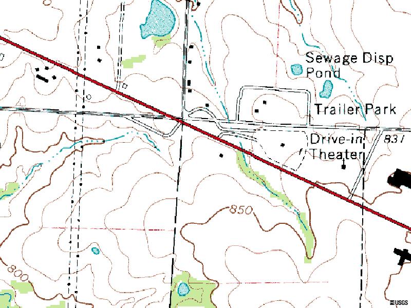 TerraServer map of former site-now Galaxy Indoor Theatre