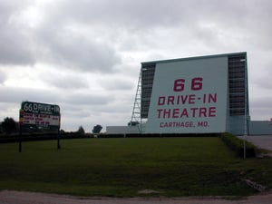 Back of screen tower and marquee