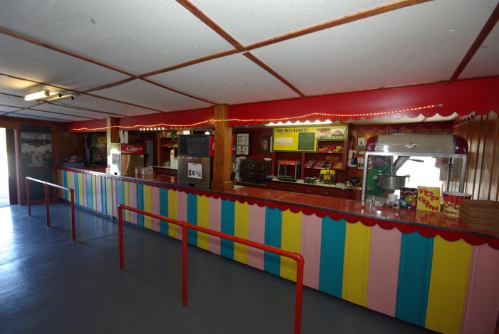 Snack bar inside the Barco Drive-In