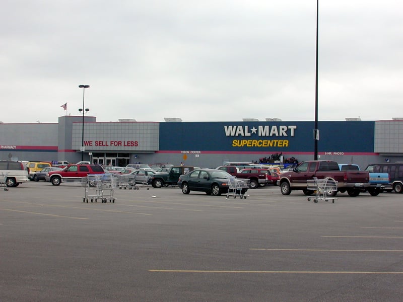 A Wal*Mart now sits on the site