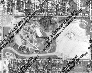 Overhead view of Fairyland Park and Drive In