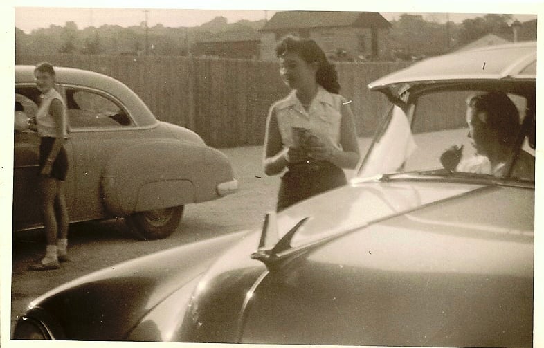 carhop ticket-sellers wore red shorts, white blouses and bobby-socks