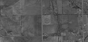 Aerial photo from 1959 of the first autoscope drive-In.