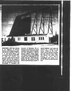 This is a bad newspaper copy of an article describing the fate of the hiway 13 drive-in. Apparently it was open longer than I had first learned.