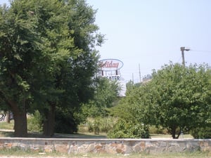 Nothing remains of the Holiday except the sign and the drive. The land is being redeveloped.