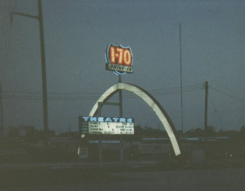 Marquee at night.