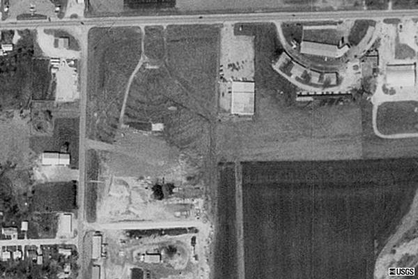 Terraserver Aerial view. Most of the ramps are still evident, but part was excavated, and it appears that the former concession building is being used for something else.