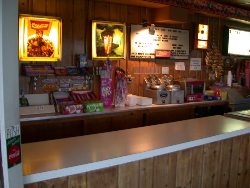 Interior of snack bar