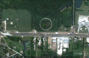 Google Earth image of site on Hwy 66 Interstate 44 Business east of Travis Acres road