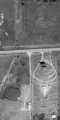 Notice the shadow of the screentower. Located on the south side of the highway.