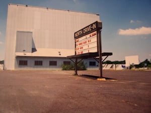 The back of the Main Screen and Marquee. You can also see Screen #2 to the right of the Marquee. This was a Nice Drive In.!! I can't believe they closed this one!