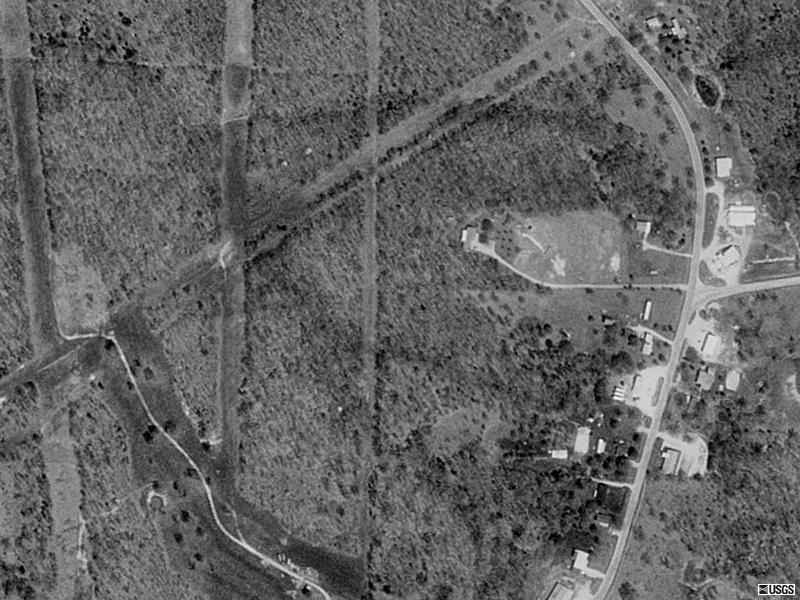 Aerial view of the remnants of the Ozark DI. Towards the Right Center.