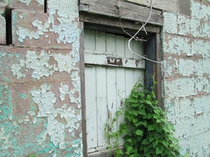 This is East side showing mens bathroom, you can still see the lettering on the door