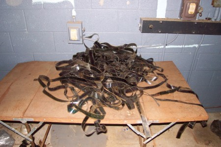 Film Laying on table in Projection Booth