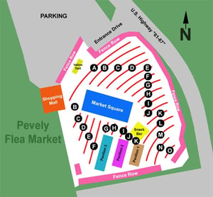 Map of the property today, as flea market.