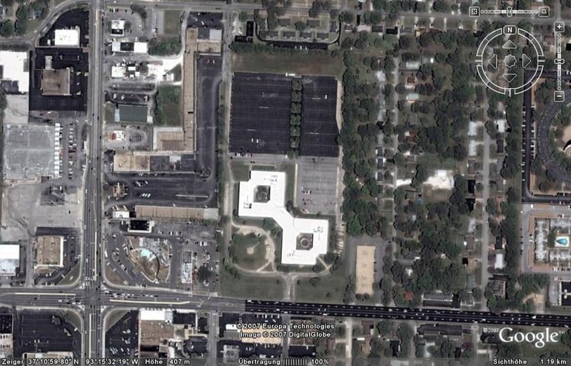 Aerial view of former drive-in site