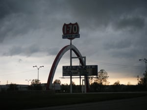 entranceexit road and former site