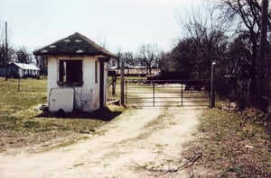 Entrance road with concession building on
the left