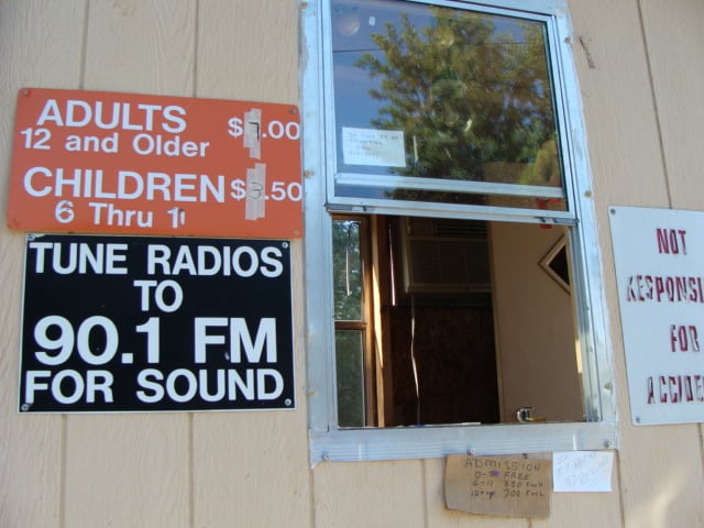 Ticket booth window at the Guntown D-I in Guntown, MS.