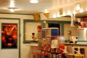 Inside the snack bar. Sorry it's a little blurry.