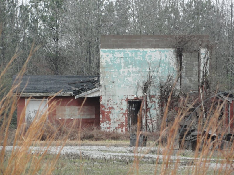 Close up of ruins or projectionsnack building