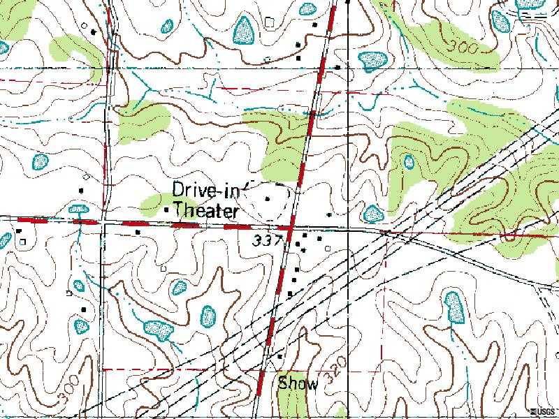 TerraServer map of former site located South of town on US-51 at Ballentine Rd.