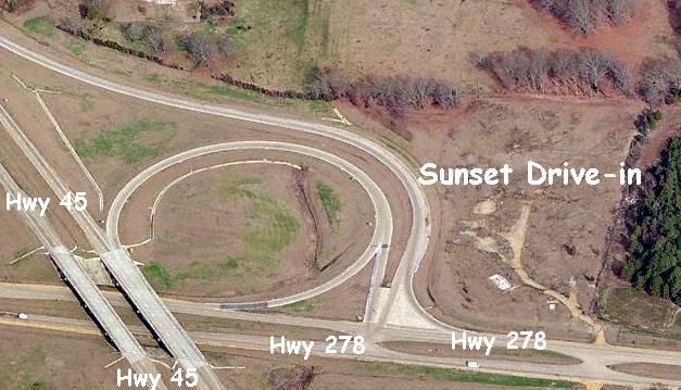The Sunset Drive-In was demolished around 1990 when Hwy 45 was made into a four lane.