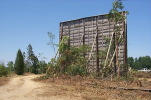 only the tower remains now.land being cleared for development