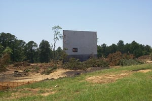 land is being cleared for new development.only the screen remains