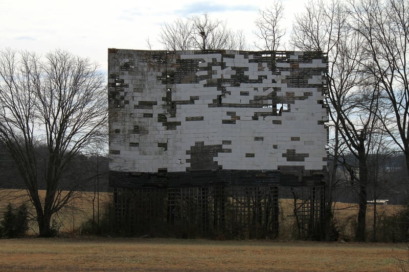 The old East Bend Drive In. After this photo was taken a large center section fell to a wind storm.