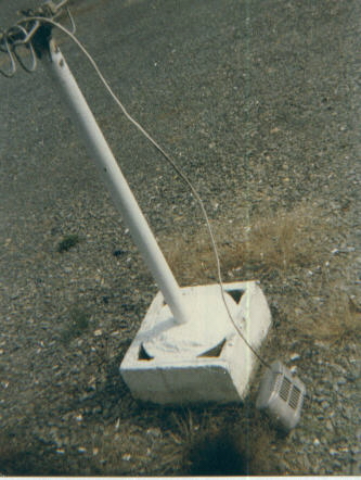 The one speaker left on the field. It was left, as I found out the hard way, due to a wasp nest inside.
