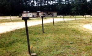 Snack bar and old speaker posts.