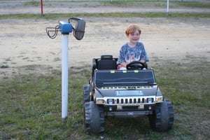 The Grandson of the owners in his HUMMER,enjoying the movie